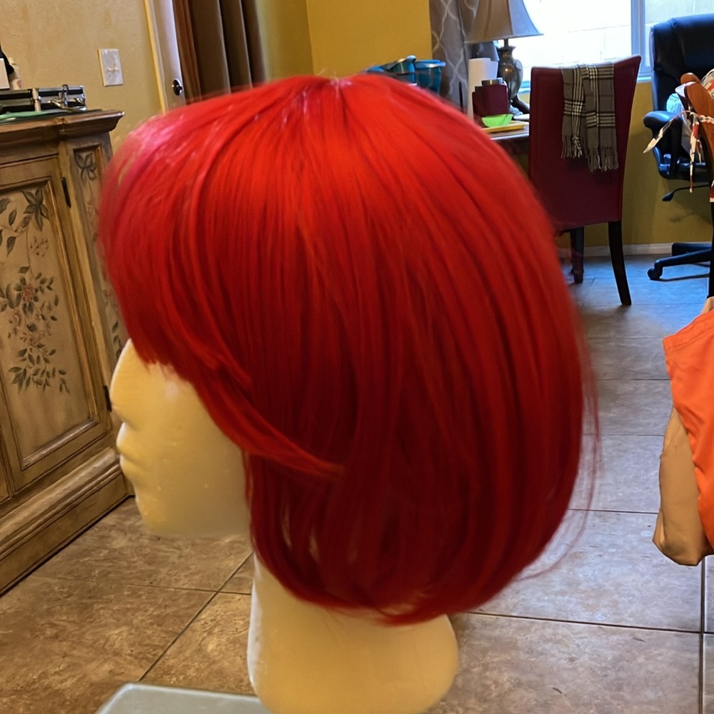 Red bob wig women short natural processed hairr short straight